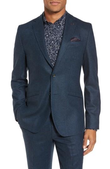 Men's Ted Baker London Modern Slim Fit Textured Blazer (m) - Blue