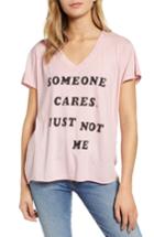 Women's Wildfox Romeo - Just Not Me V-neck Tee - Pink