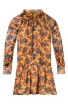 Women's Scotch & Soda Metallic Stripe Floral Print Dress - Yellow
