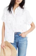 Women's Madewell Daisy Embroidered Courier Shirt, Size - White