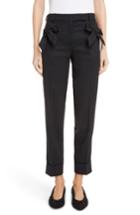 Women's Simone Rocha Bow Pocket Straight Leg Stretch Wool Pants Us / 6 Uk - Black
