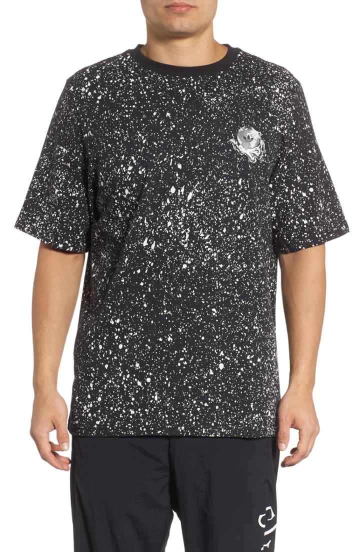Men's Adidas Originals Planetoid Allover Print T-shirt, Size - Black