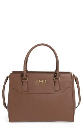 Salvatore Ferragamo Beky - Large Leather Tote - Brown