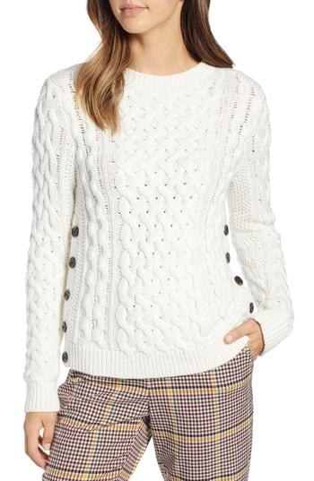 Women's 1901 Fisherwoman Crewneck Pullover Sweater, Size - Ivory