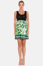 Women's Olian Print Skirt Maternity Tank Dress - Green