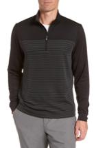 Men's Cutter & Buck Traverse Regular Fit Stripe Quarter Zip Pullover - Black