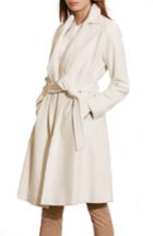 Women's Lauren Ralph Lauren Wool Blend Wrap Coat, Size 6 - Beige (regular & ) (online Only)