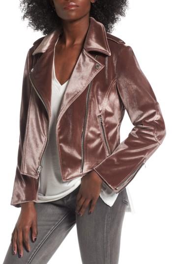 Women's Bcbgeneration Velvet Moto Jacket - Beige
