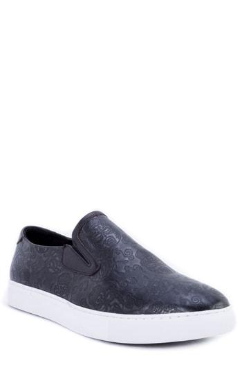 Men's Robert Graham Baxter Embossed Slip-on Sneaker M - Black