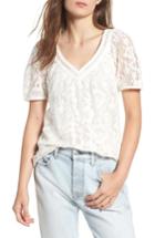 Women's Hinge Lace Tee, Size - Ivory