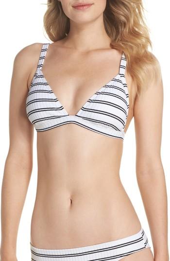 Women's Seafolly Inka Striped Triangle Bikini Top Us / 6 Au - White