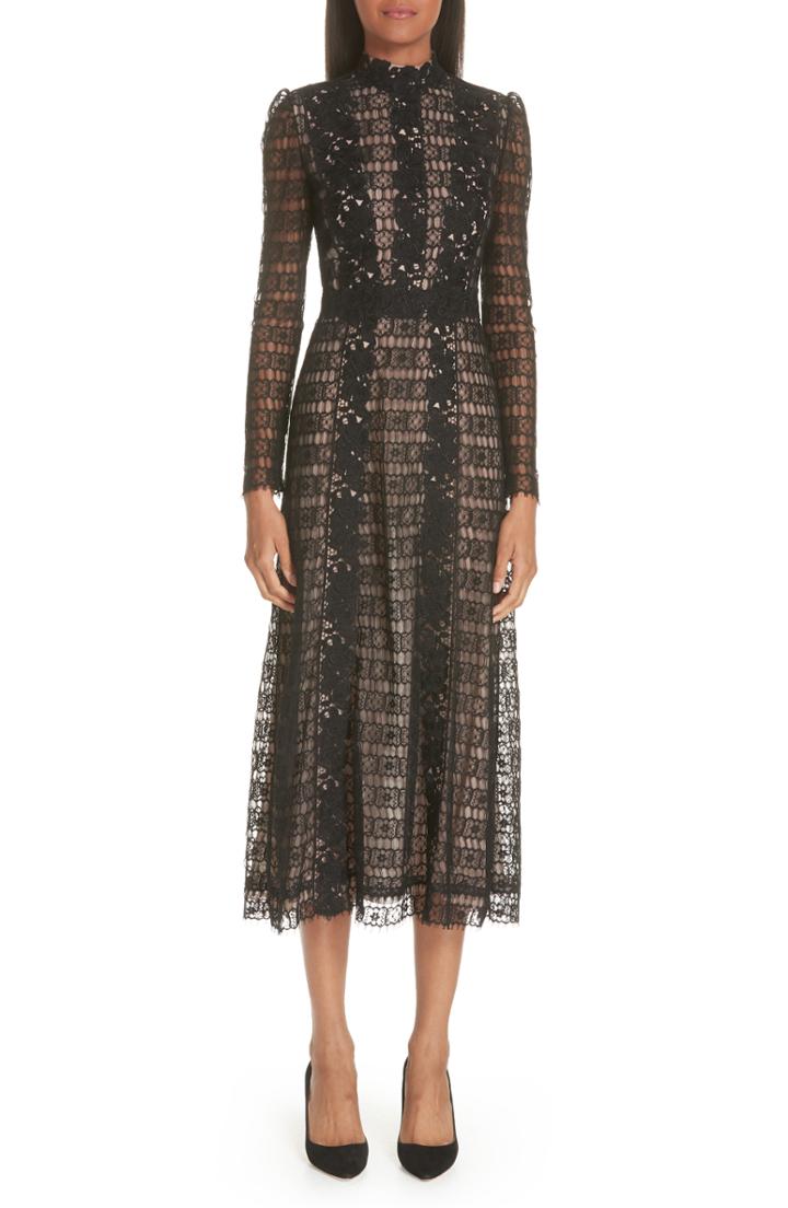 Women's Giambattista Valli Lace Midi Cocktail Dress