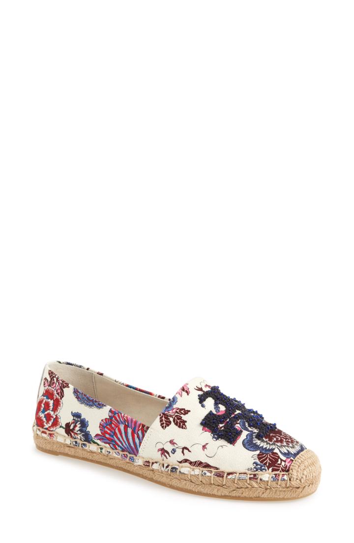 Women's Tory Burch Elisa Espadrille Flat .5 M - White