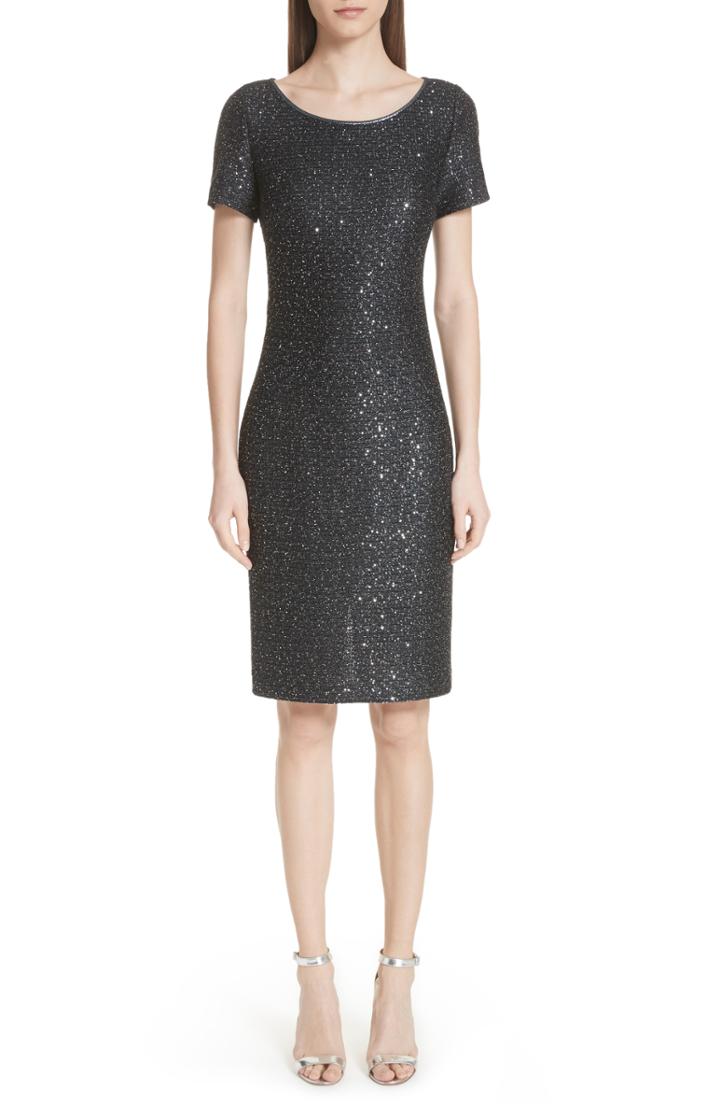 Women's St. John Collection Sparkle Sequin Knit Dress