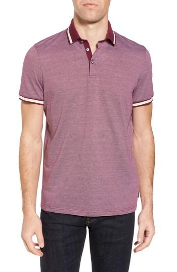 Men's Ted Baker London Poodal Stripe Jersey Polo (s) - Purple