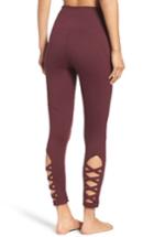 Women's Zella High Waist Lattice Midi Leggings, Size - Burgundy