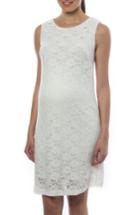 Women's Pietro Brunelli 'danubio' Lace Maternity Shift Dress - White