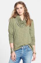 Women's Free People 'beach Cocoon' Cowl Neck Pullover - Green