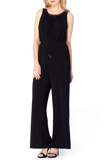 Women's Tahari Blouson Jumpsuit - Black
