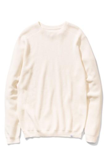 Men's Norse Projects Lauge Waffle Knit Sweatshirt - White