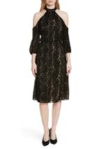 Women's Alice + Olivia Ruthann Cold Shoulder Burnout Velvet Dress