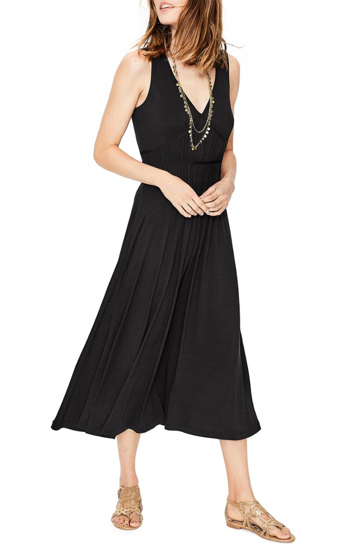 Women's Boden Elina Grecian Jersey Midi Dress - Black