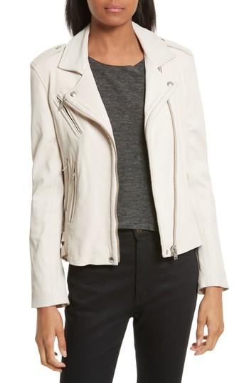 Women's Iro Leather Moto Jacket Us / 38 Fr - Ivory