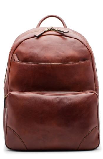 Men's Bosca Dolce Leather Backpack - Brown