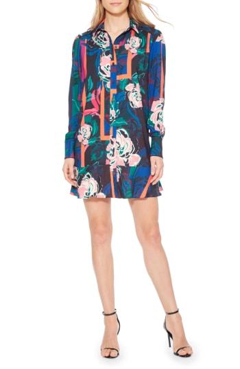 Women's Parker Norma Floral Print Shirtdress, Size - Blue