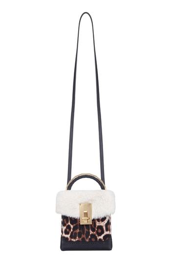 The Volon Genuine Calf Hair & Faux Fur Box Bag - Black