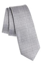 Men's Calibrate Saffron Solid Silk Skinny Tie, Size - Metallic