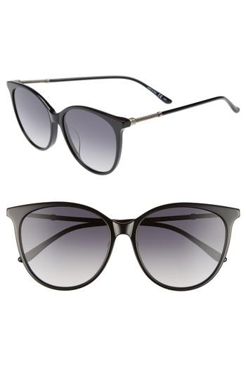 Women's Bottega Veneta 57mm Cat Eye Sunglasses - Black