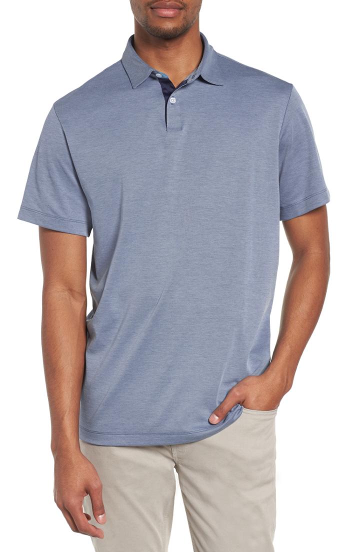 Men's Devereux Andrew Fit Pique Polo, Size X-large - Blue