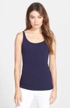 Women's Eileen Fisher Long Scoop Neck Camisole, Size Medium - Blue (regular & ) (online Only)