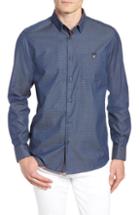 Men's Ted Baker London Diamond Dobby Print Slim Fit Sport Shirt (l) - Blue