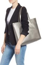 Bp. Contrast Lining Faux Leather Tote - Grey