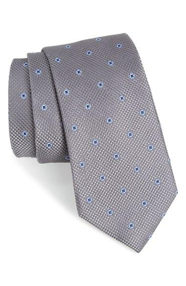 Men's Nordstrom Men's Shop Dazzle Neat Silk Tie, Size - Black