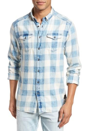 Men's Scotch & Soda Amsterdams Blauw Check Shirt - Blue