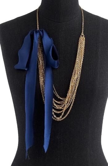Women's J.crew Chain Link Silk Tie Necklace