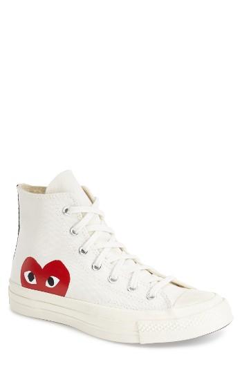Women's Comme Des Garcons Play X Converse Chuck Taylor Hidden Heart High Top Sneaker M - Beige
