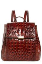Brahmin Margo Croc Embossed Leather Backpack - Brown
