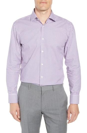Men's Boss Marley Sharp Fit Plaid Dress Shirt .5r - Pink