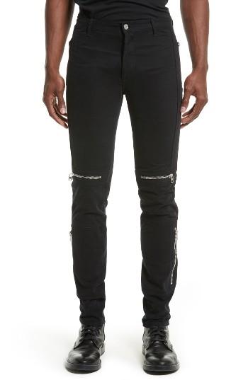 Men's Givenchy Zip Detail Twill Biker Pants Eu - Black