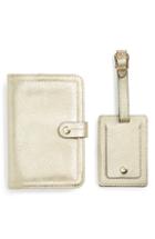Sole Society Faux Leather Passport Case & Luggage Tag Set - Beige