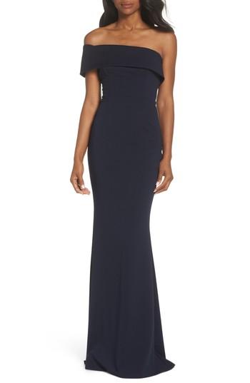 Women's Katie May Titan One-shoulder Cutout Crepe Gown - Blue