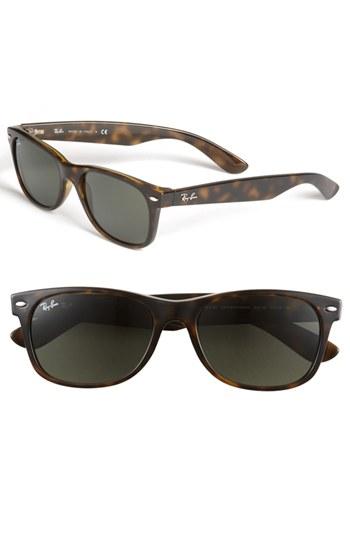 Men's Ray-ban 'new Wayfarer' 55mm Sunglasses - Tortoise/ Green