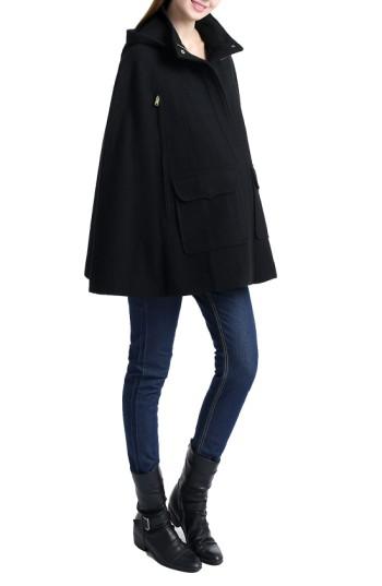 Women's Kimi And Kai 'robin' Wool Blend Maternity Cape - Black