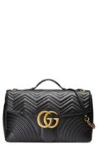 Gucci Gg Marmont Maxi Matelasse Top Handle Shoulder Bag - Black