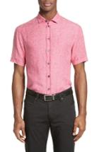 Men's Armani Collezioni Chambray Sport Shirt - Pink