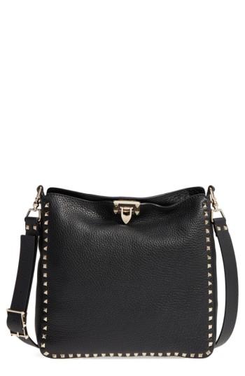 Valentino Garavani Vitello Rockstud Leather Hobo -